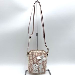 Dior Canvas Pink White Shoulder Christian 1 Trotter  Crossbody Bag Number